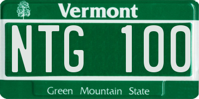 VT license plate NTG100