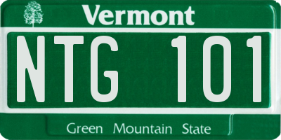 VT license plate NTG101