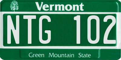 VT license plate NTG102
