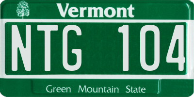 VT license plate NTG104