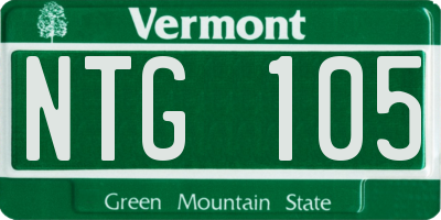 VT license plate NTG105