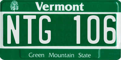 VT license plate NTG106