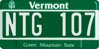 VT license plate NTG107