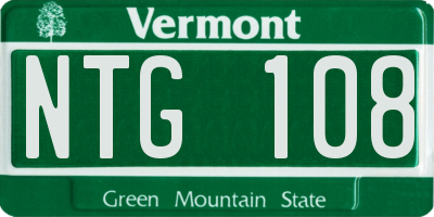VT license plate NTG108