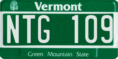 VT license plate NTG109