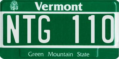 VT license plate NTG110