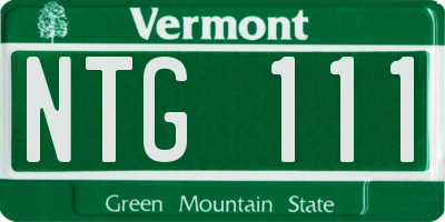 VT license plate NTG111