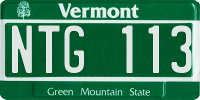 VT license plate NTG113