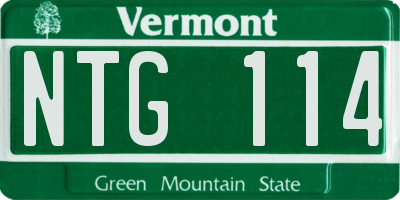 VT license plate NTG114
