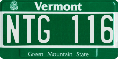 VT license plate NTG116
