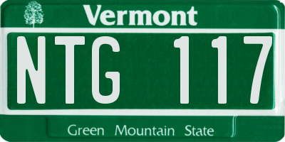 VT license plate NTG117