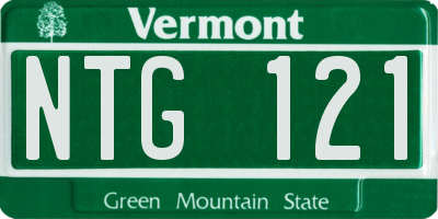 VT license plate NTG121