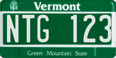 VT license plate NTG123
