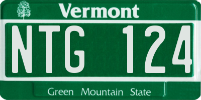 VT license plate NTG124