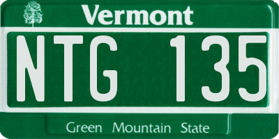 VT license plate NTG135