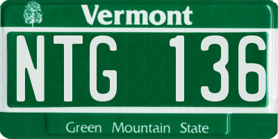 VT license plate NTG136