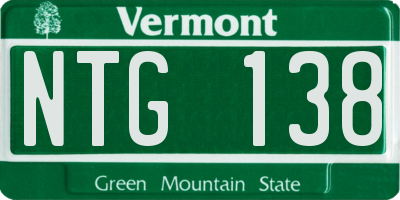 VT license plate NTG138