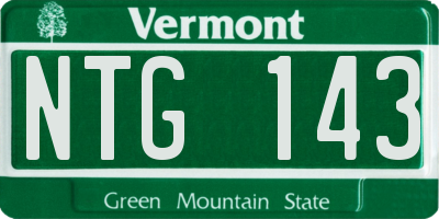 VT license plate NTG143