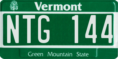 VT license plate NTG144