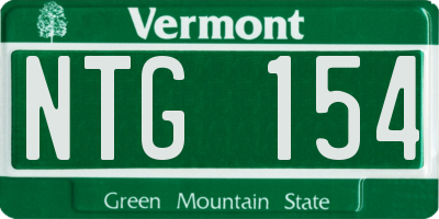 VT license plate NTG154