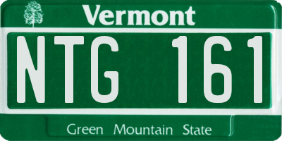 VT license plate NTG161