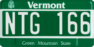 VT license plate NTG166
