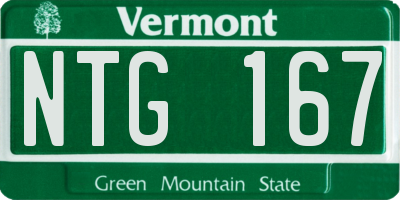 VT license plate NTG167