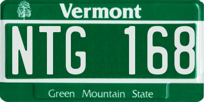 VT license plate NTG168
