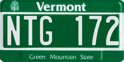 VT license plate NTG172