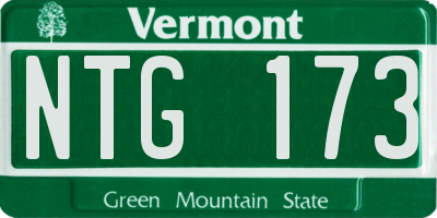 VT license plate NTG173