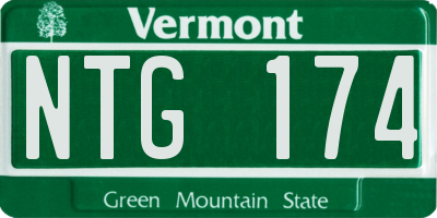 VT license plate NTG174
