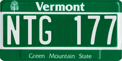 VT license plate NTG177