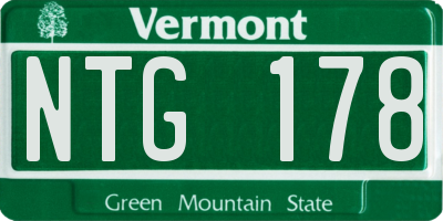VT license plate NTG178