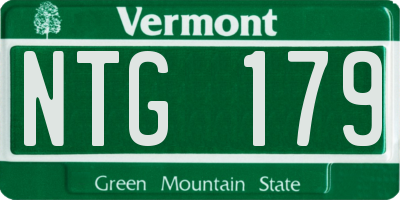 VT license plate NTG179