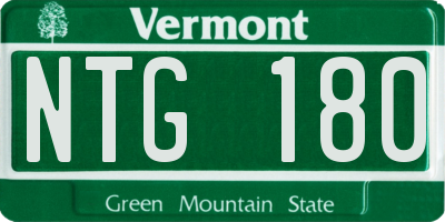 VT license plate NTG180