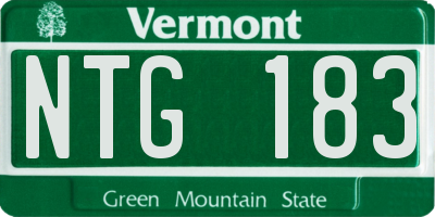 VT license plate NTG183