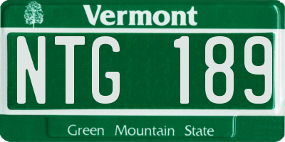 VT license plate NTG189