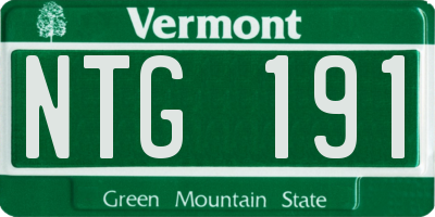 VT license plate NTG191