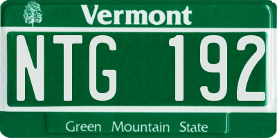 VT license plate NTG192