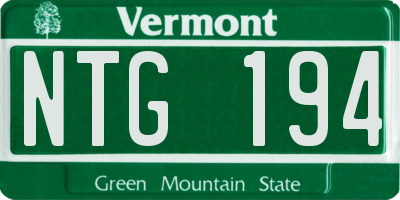 VT license plate NTG194
