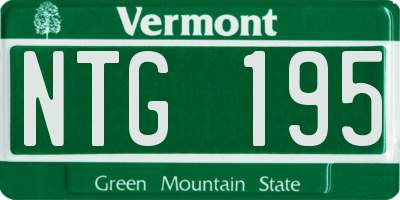 VT license plate NTG195