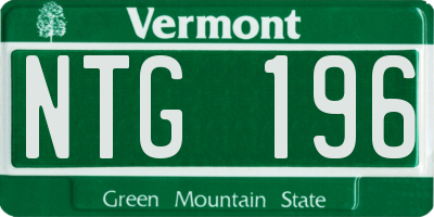 VT license plate NTG196
