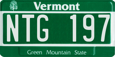 VT license plate NTG197