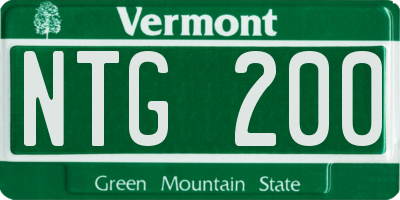 VT license plate NTG200