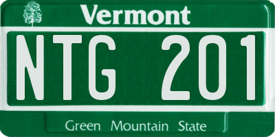 VT license plate NTG201