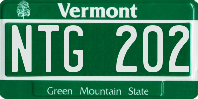 VT license plate NTG202