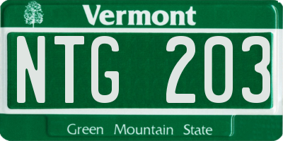 VT license plate NTG203