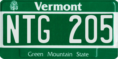 VT license plate NTG205