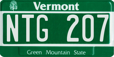 VT license plate NTG207