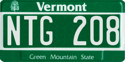 VT license plate NTG208